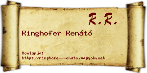 Ringhofer Renátó névjegykártya